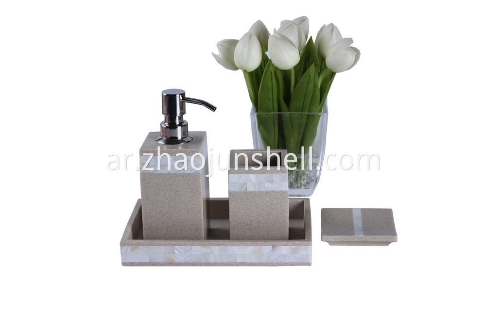 Sandstone Resin Bathroom Accessory Sets for Hotel